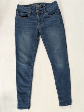❤️ 2015 American Eagle Dark Wash Jegging AEO Sateen 0 Short